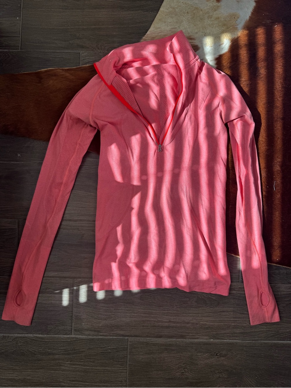 lululemon athletica Coral Pink Swiftly Tech Half-Zip Lightweight Pullover